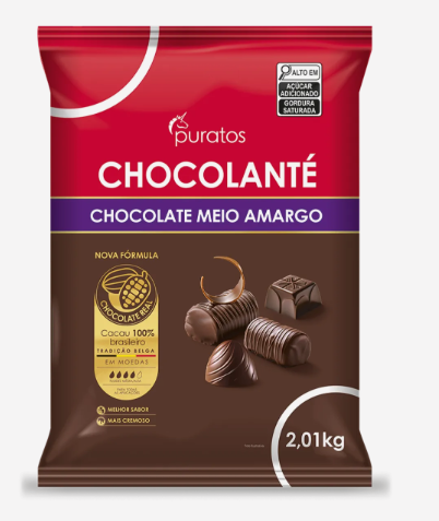 Chocolate Meio Amargo Gotas 2,01kg Chocol...
