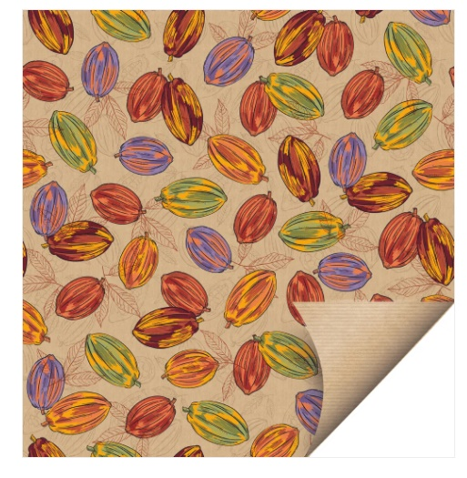 Folha Papel Kraft Cacau Tropi 69X89cm - 0...