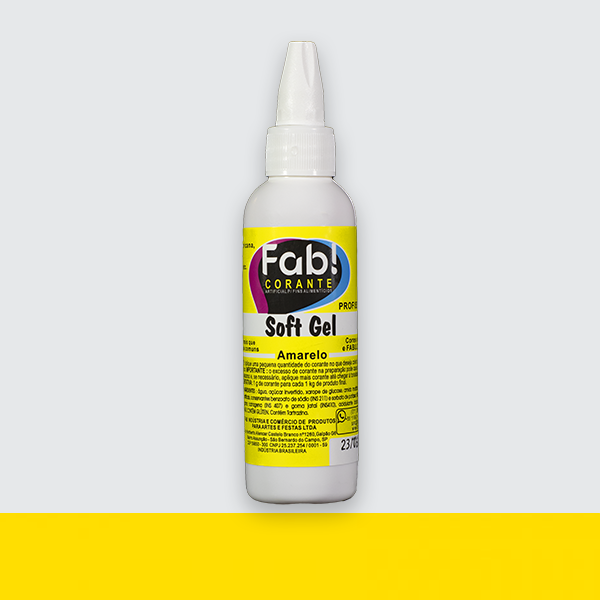 Corante Amarelo 25g gel - FAB SoftGel