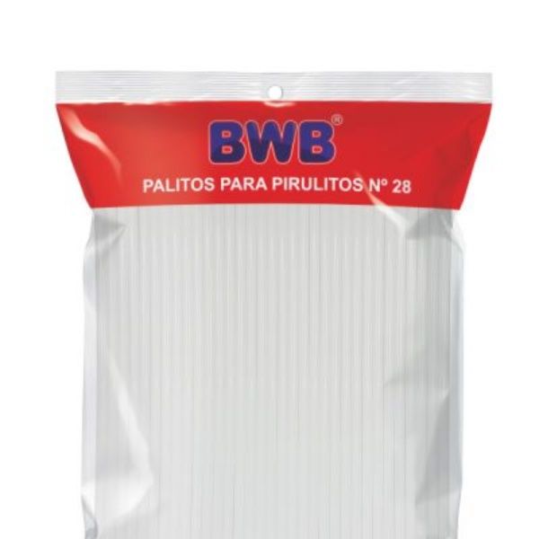 Palitos para Pirulito BWB 282 G cor Branc...