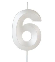 Vela Mini Design Branca n°6 SILVER