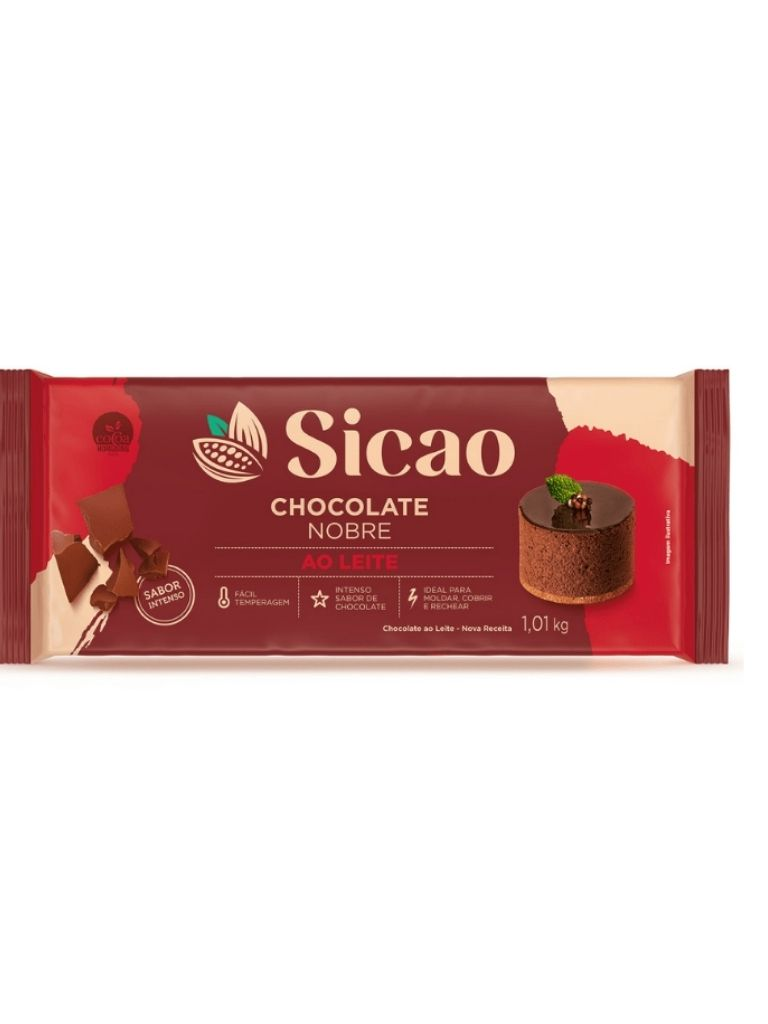 Chocolate Nobre Ao Leite Barra 1,01KG SICAO