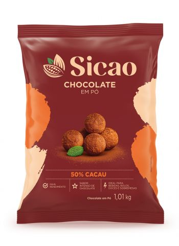 Chocolate em pó 50% 1,01kg SICAO