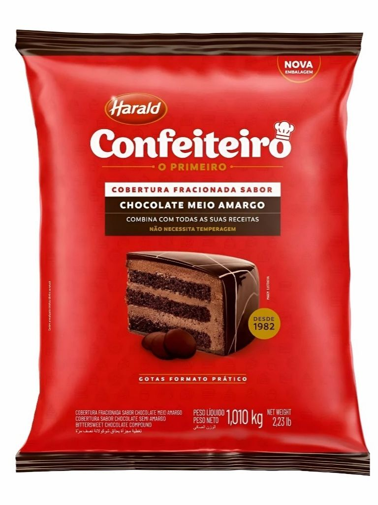 Cobertura fracionada chocolate amargo 1,0...
