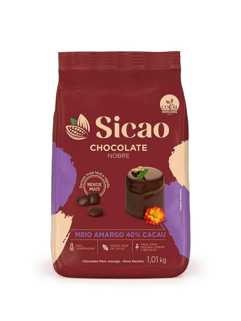 Chocolate Nobre Amargo 40% Gotas 1,01KG S...