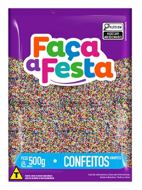 Confeito Miçanga 8 Cores 500g LEKE GOURMET
