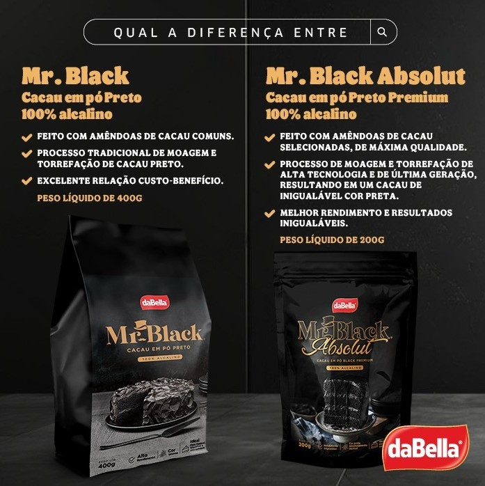Cacau em pó Black Mr Black Absolut 200g D...