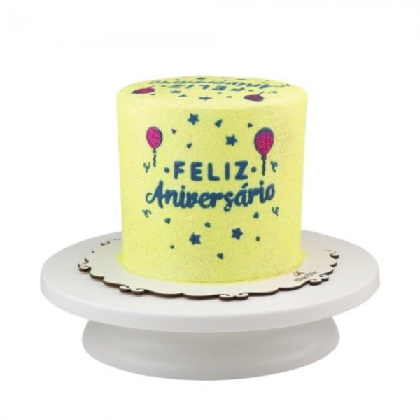 Estêncil Feliz Aniversário BLUESTAR