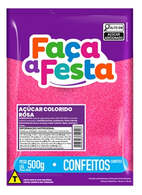 Confeito Açúcar Rosa 500g