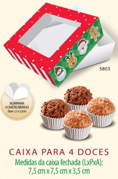 Caixa Para 4 Doces Natal ULTRA