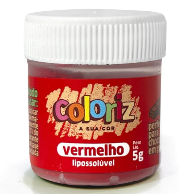 Corante  Lipossolúvel Vermelho 5g COLORIZ