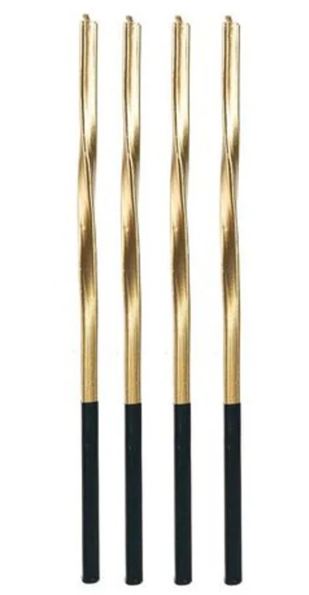 Vela Torcida Metalizada Dourada 15cm - 4 ...