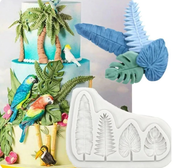 Molde de Silicone Folhas Tropicais 2480 M...