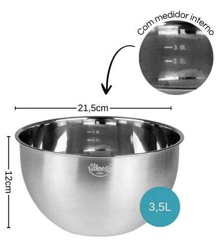 Bowl Multiuso Inox 3,5L ALLONSY