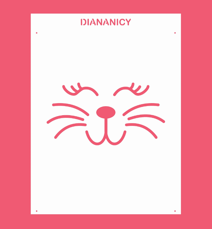 DIANANICY Estêncil Nº 190 Rosto Coelho