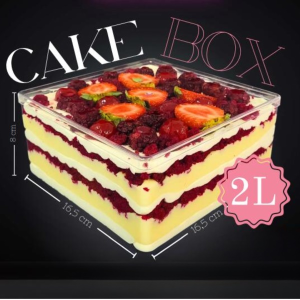 Cake Box Quadrada Cristal 2L DOLCELINA