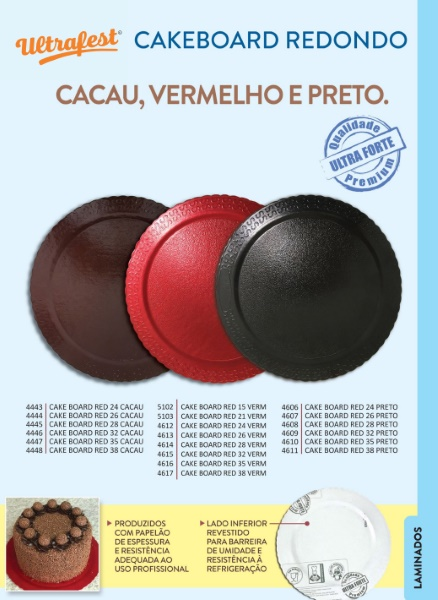 Cakeboard Redondo Vermelho 21cm ULTRA