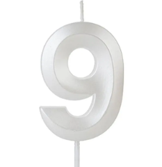 Vela Mini Design Branca n°9 SILVER