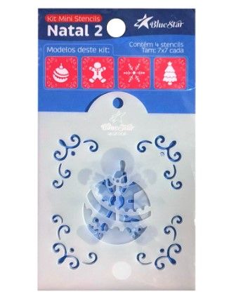 Kit Mini Estêncil Natal 2 - 4pçs BLUESTAR
