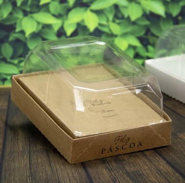 Caixa Meio Ovo 250/350/500g Kraft Tampa -...