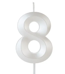 Vela Mini Design Branca n°8 SILVER