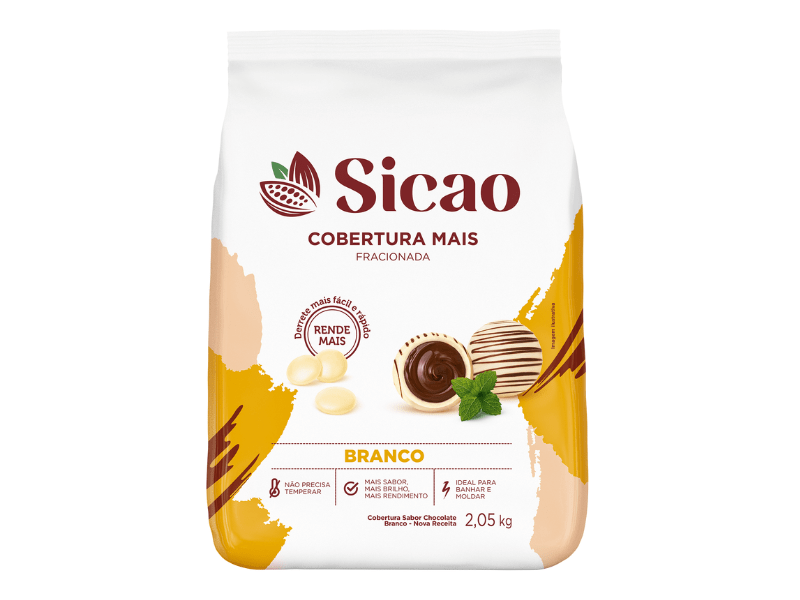 Cobertura Mais Chocolate  Branco Gotas 2,...