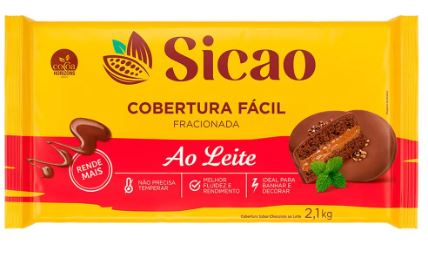 Cobertura Chocolate Fácil  ao leite Barra...
