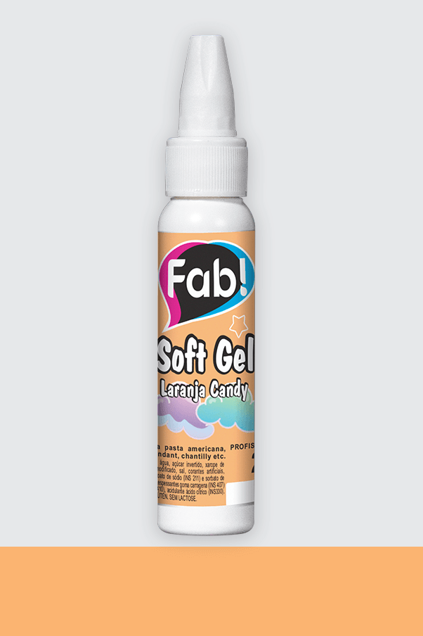 Corante Laranja Candy 25g gel - FAB SoftGel