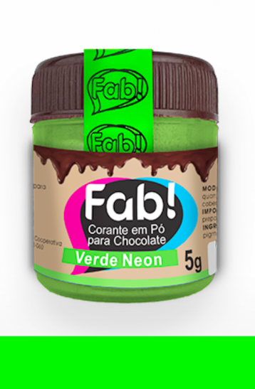 Corante em Pó para chocolate Verde Neon 5...