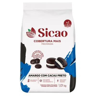 Cobertura Chocolate amargo com cacau pret...