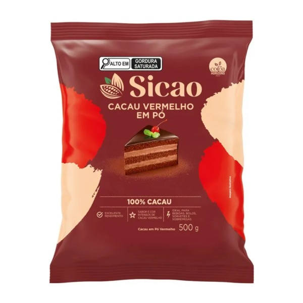 Cacau Em Pó 100% Vermelho 500g SICAO 
