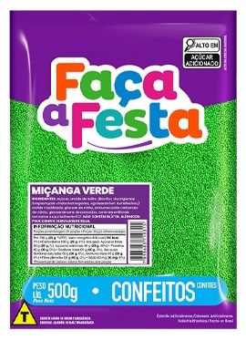 LEKE Confeito Miçanga Verde 500g