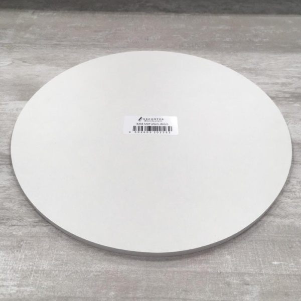 Tabuleiro Redondo Branco Mdf - 25cmx6mm S...