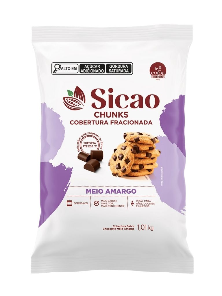 Cobertura Forneável Chunks Amargo 1,01kg ...