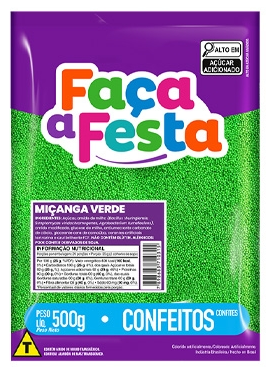 Confeito Miçanga Verde 500g LEKE