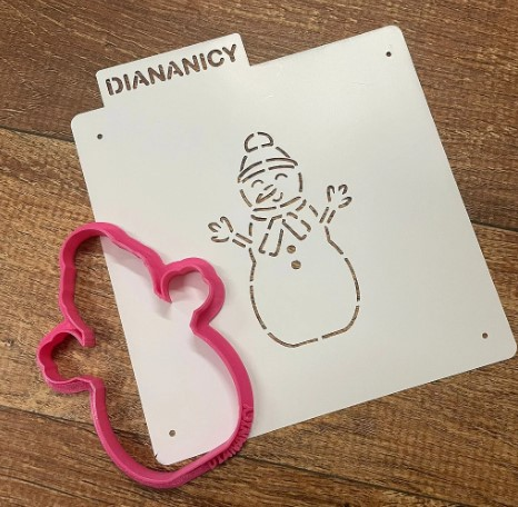 Cortador e Estêncil Boneco Neve DIANANICY