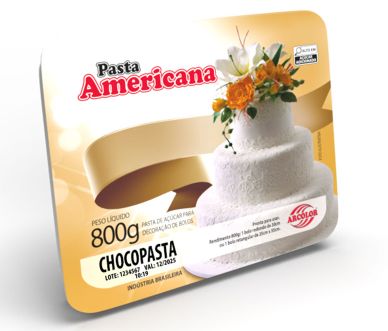 Pasta Americana branca Sabor Chocolate 80...
