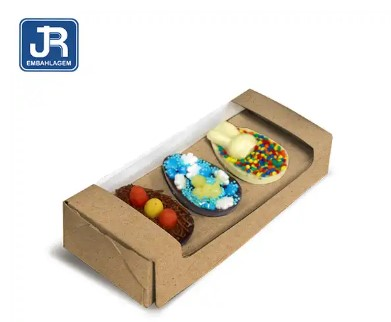 Caixa 3 Meio Ovo 50g Kraft Visor - 1 unid...
