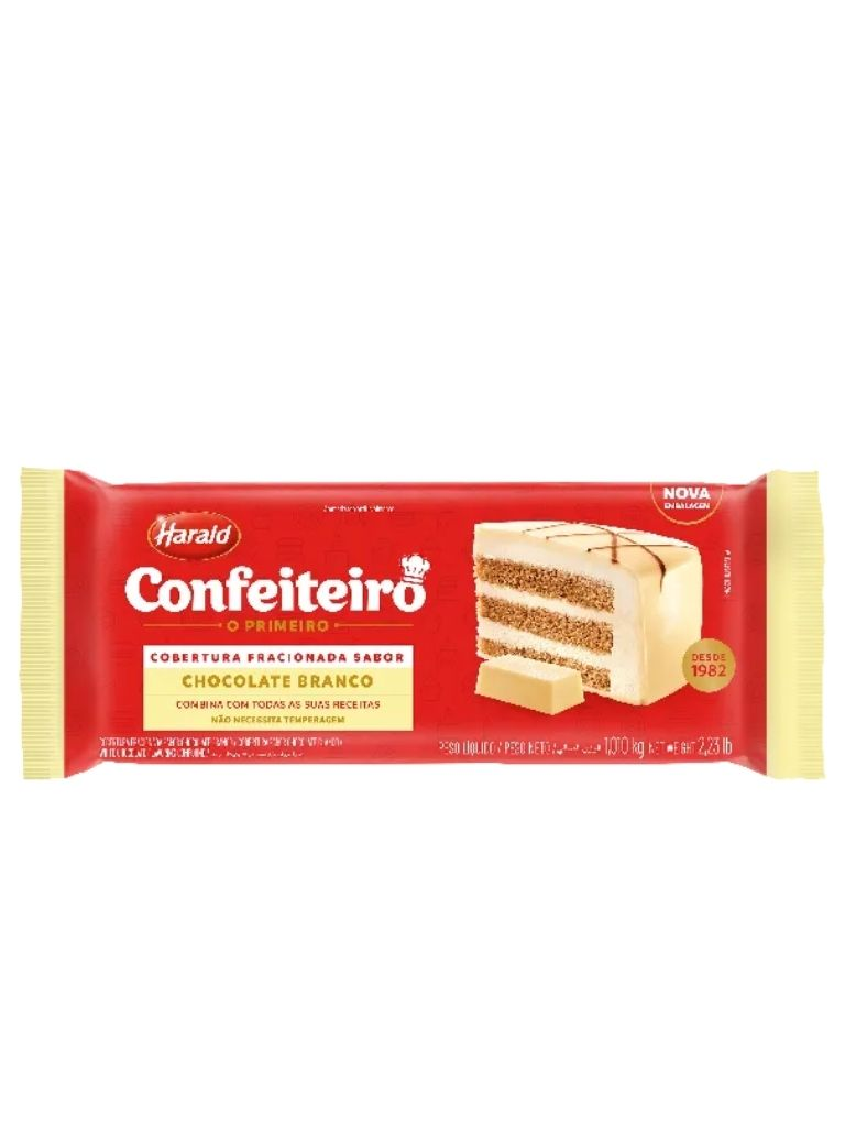 Cobertura fracionada chocolate branco 1,0...