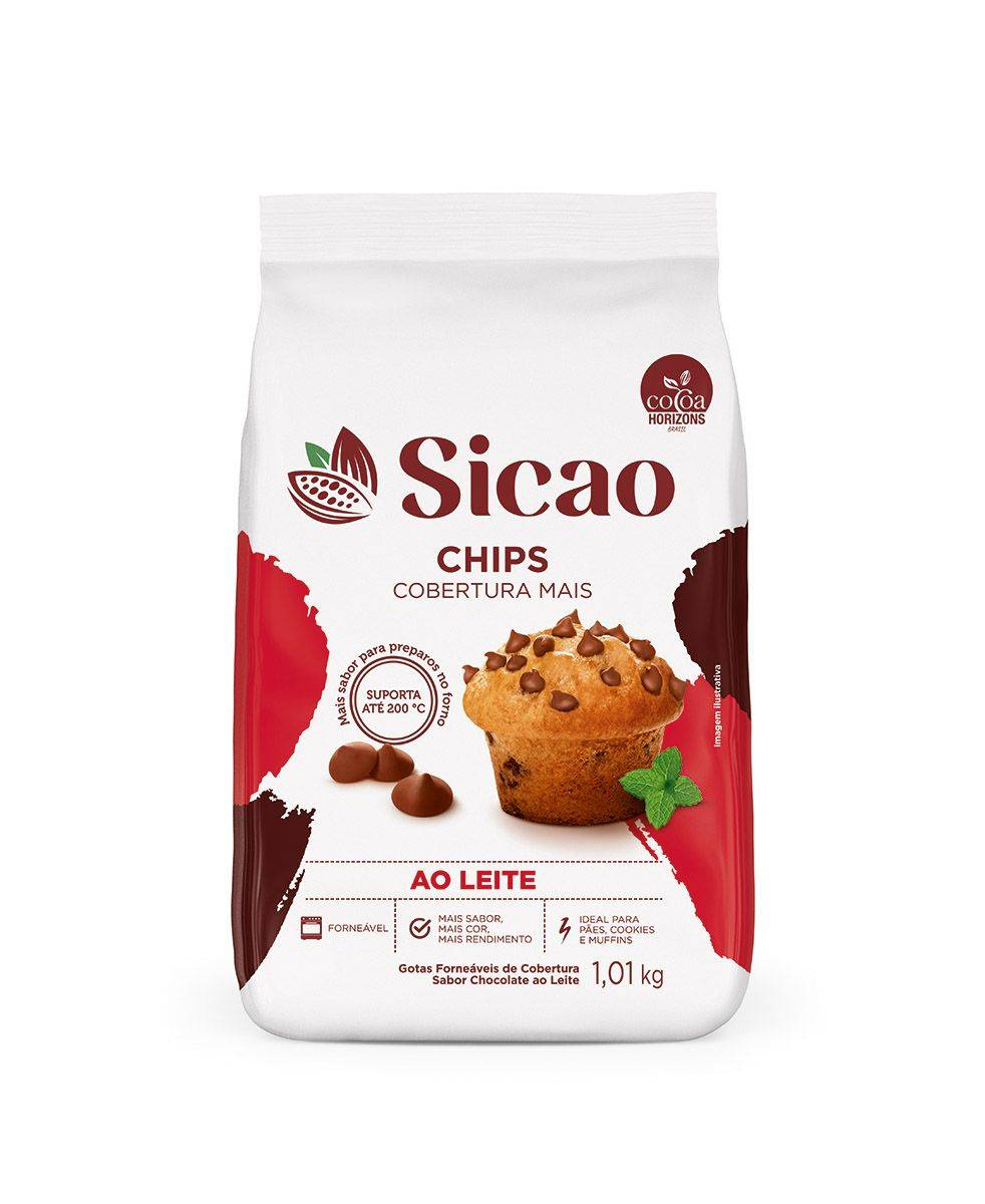 Cobertura Forneável Chips de Chocolate ao...