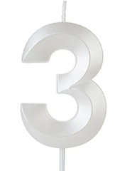 Vela Mini Design Branca n°3 SILVER