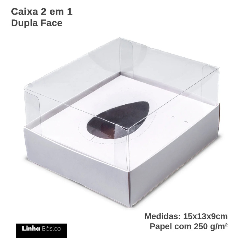 Caixa para Meio Ovo 150/250g Branco Linha...