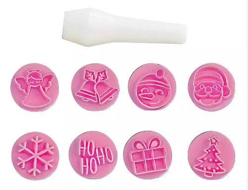 Kit Carimbos Natal 1,2cm com 8 carimbos e...