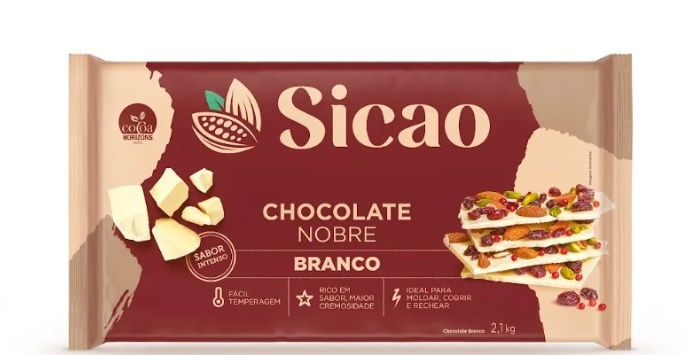 Chocolate Nobre Branco Barra 2,1KG SICAO