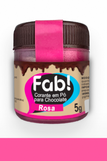 Corante em Pó para chocolate Rosa 5g FAB